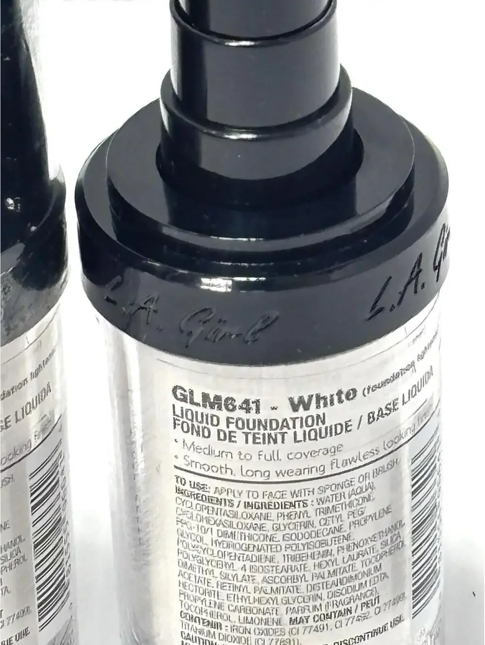 LA Girl PRO Coverage HD Illuminating Liquid Foundation GLM641 White Lot of 2